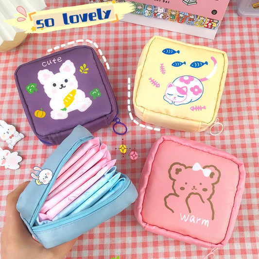 Cute Cartoon Waterproof Pads Bag