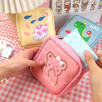 Cute Cartoon Waterproof Pads Bag