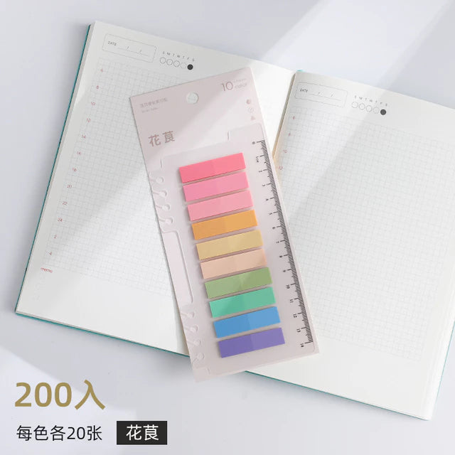 Set of 200 Sticky Flags Color-coded Bookmarks With Convenient Design