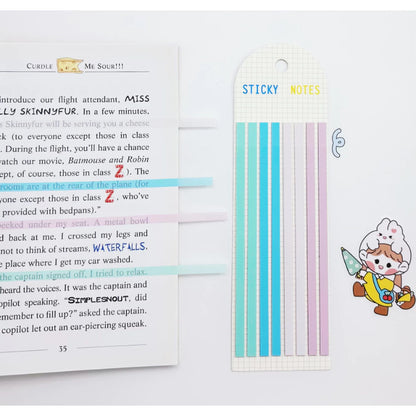 Set of 160 Sheets of Transparent Self-Adhesive Note Paper for Bookmarking