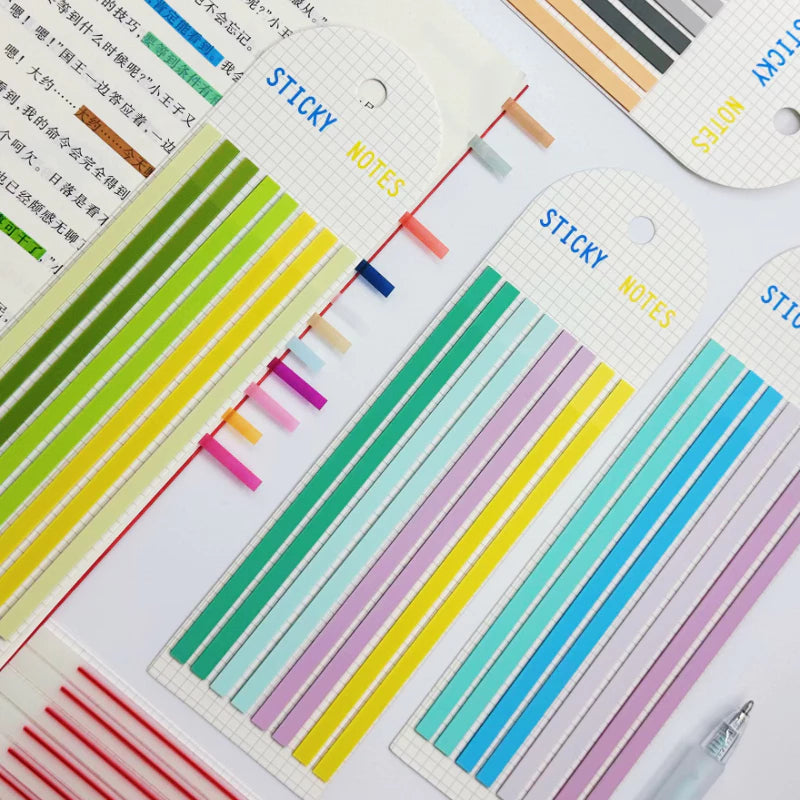 Set of 160 Sheets of Transparent Self-Adhesive Note Paper for Bookmarking
