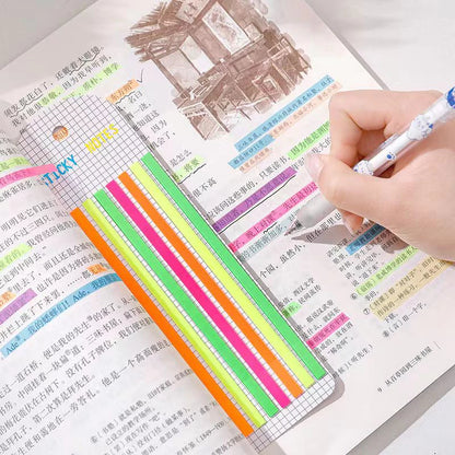 Set of 160 Sheets of Transparent Self-Adhesive Note Paper for Bookmarking