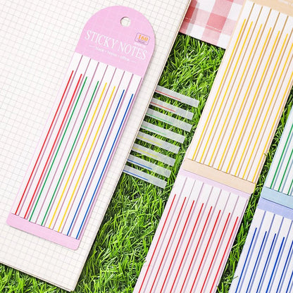 Set of 160 Sheets of Transparent Self-Adhesive Note Paper for Bookmarking