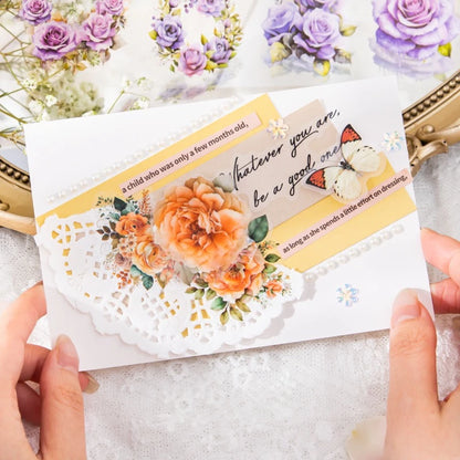 200cm/roll Waterproof Glue, Flowers Theme - Already Cut