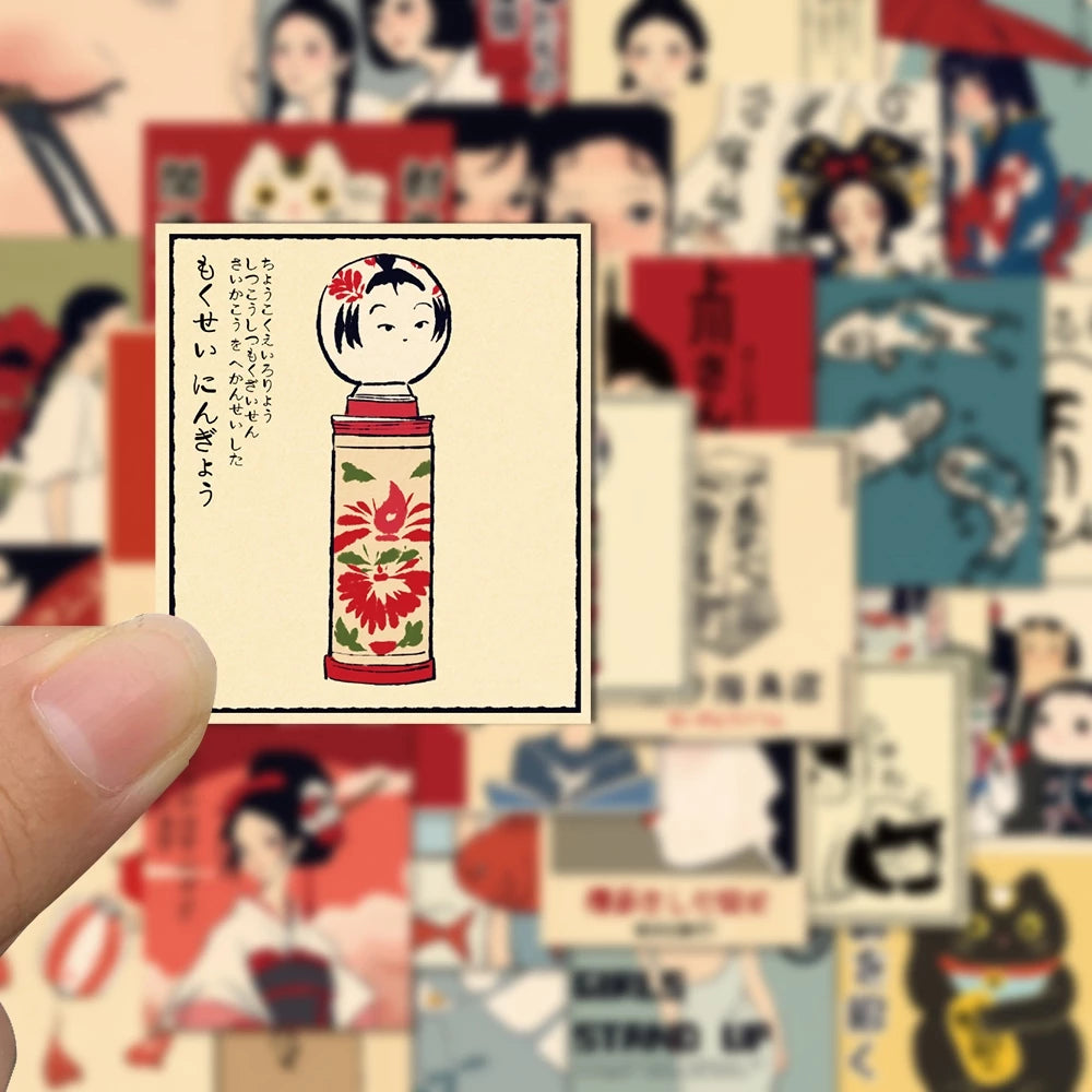 Set of 50pcs Waterproof Sticker Spring and Retro