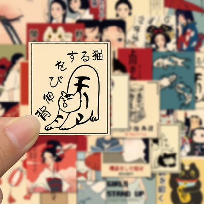 Set of 50pcs Waterproof Sticker Spring and Retro