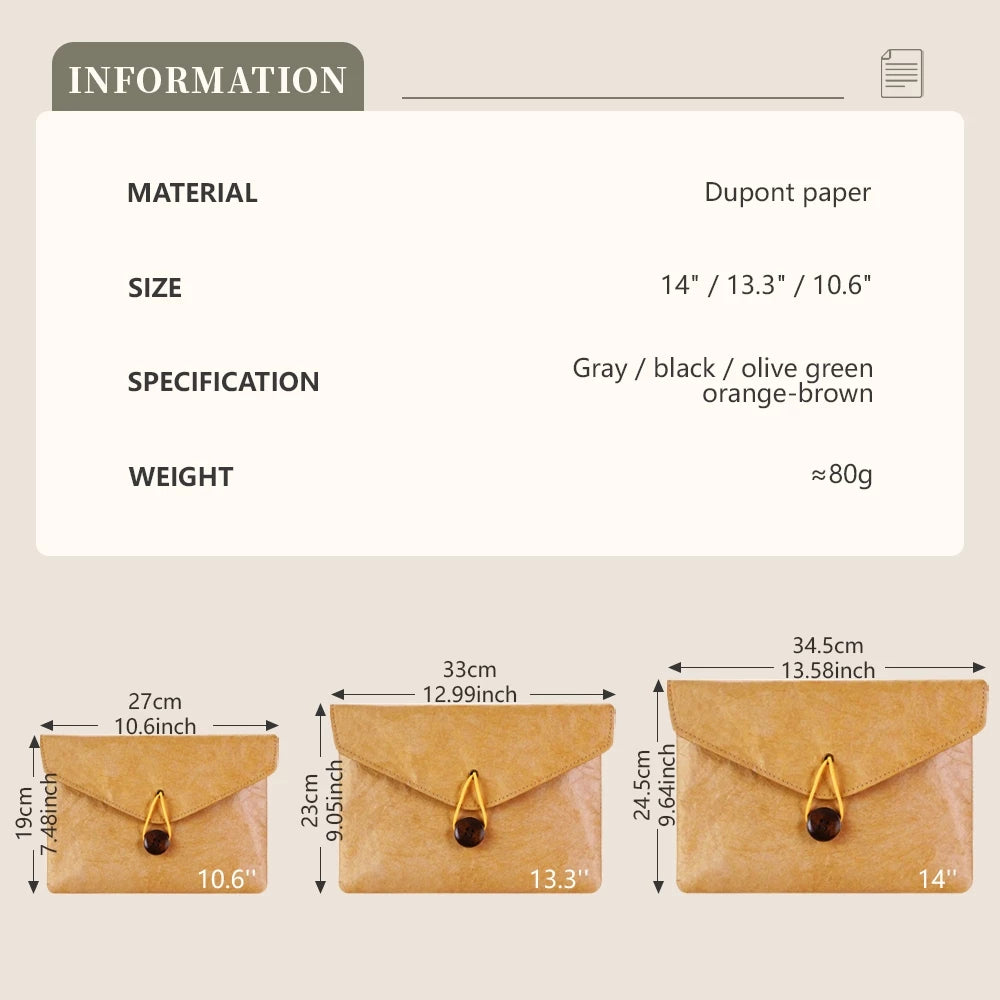 DuPont Paper Laptop Bag MacBook Large Capacity Simple Liner