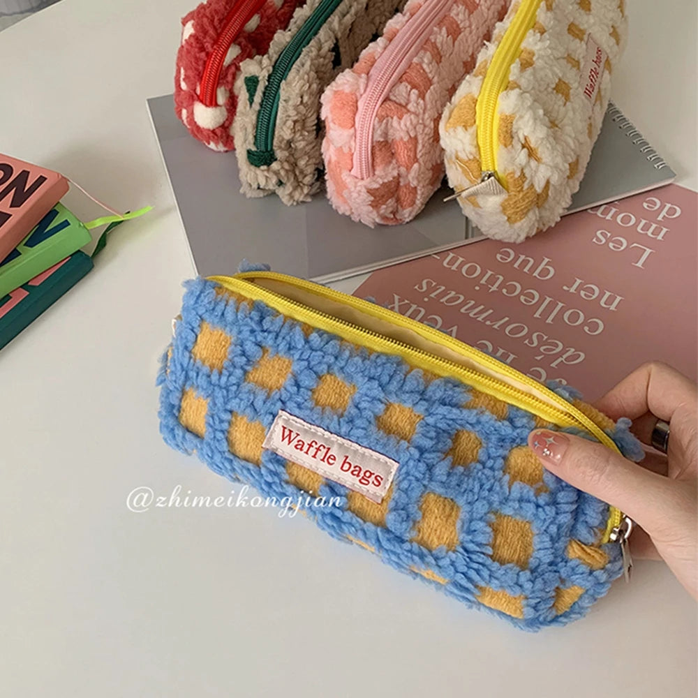 Waffle Lamb Luxury Large Capacity Pencil Case