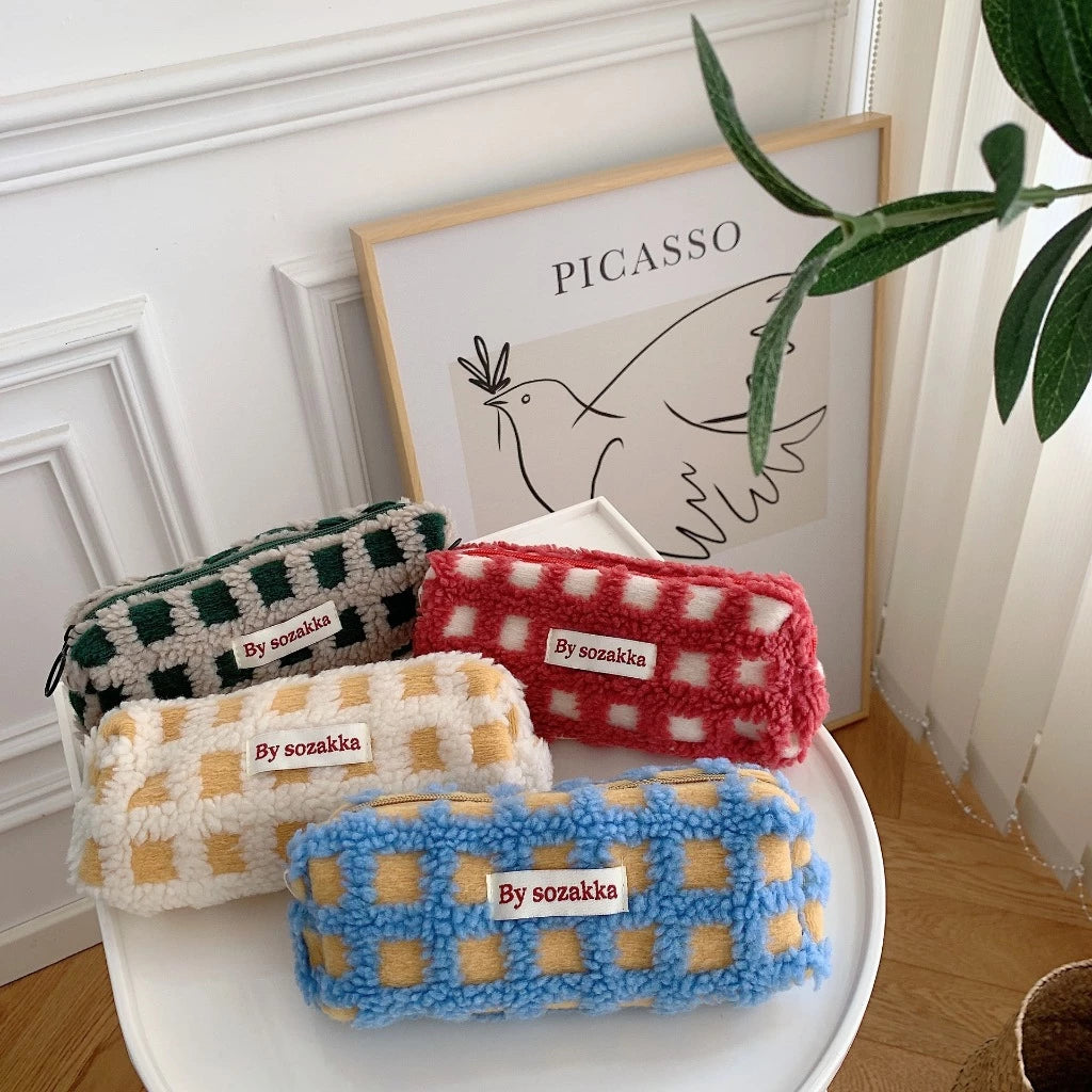 Waffle Lamb Luxury Large Capacity Pencil Case