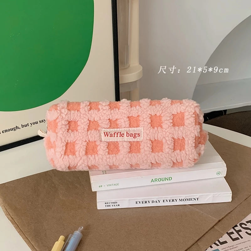 Waffle Lamb Luxury Large Capacity Pencil Case