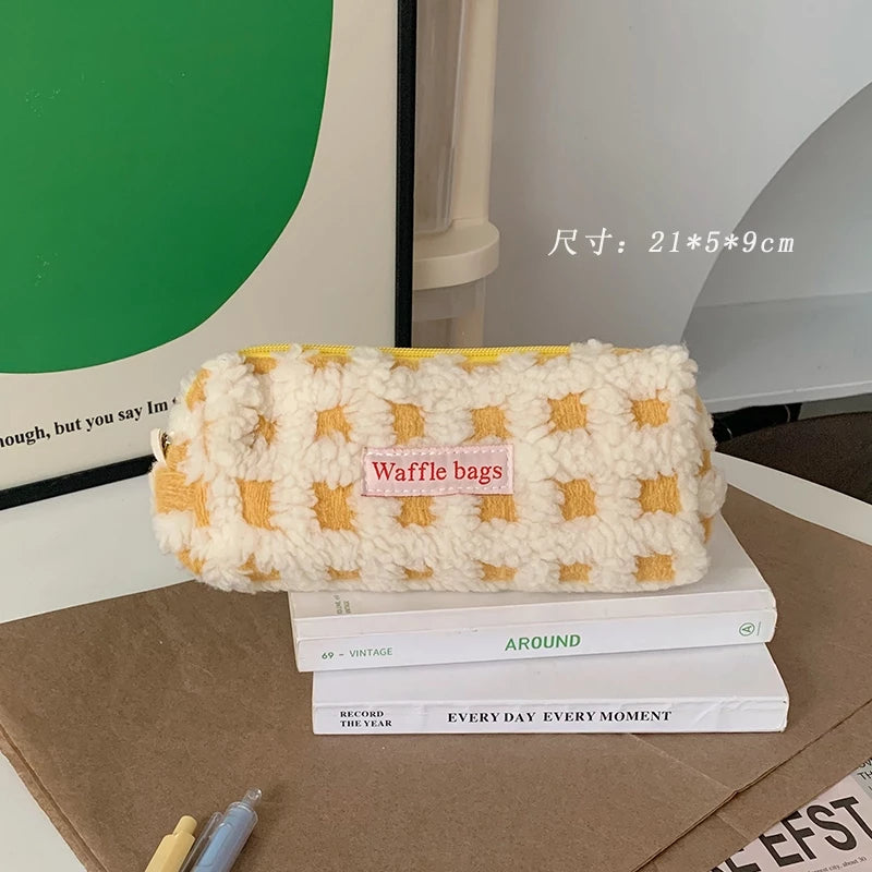 Waffle Lamb Luxury Large Capacity Pencil Case