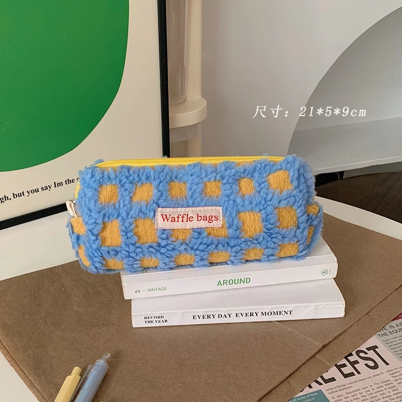 Waffle Lamb Luxury Large Capacity Pencil Case