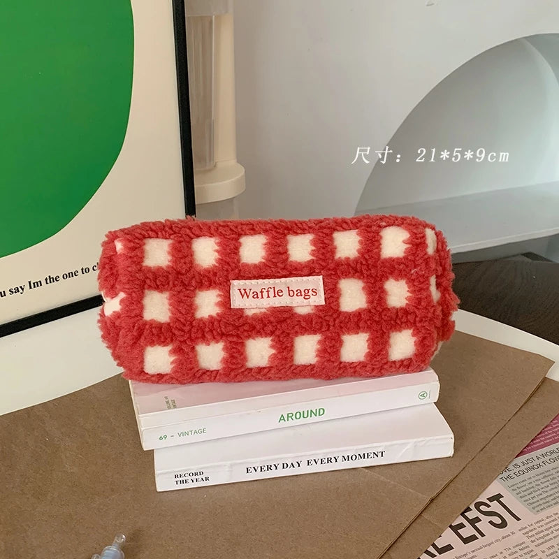 Waffle Lamb Luxury Large Capacity Pencil Case