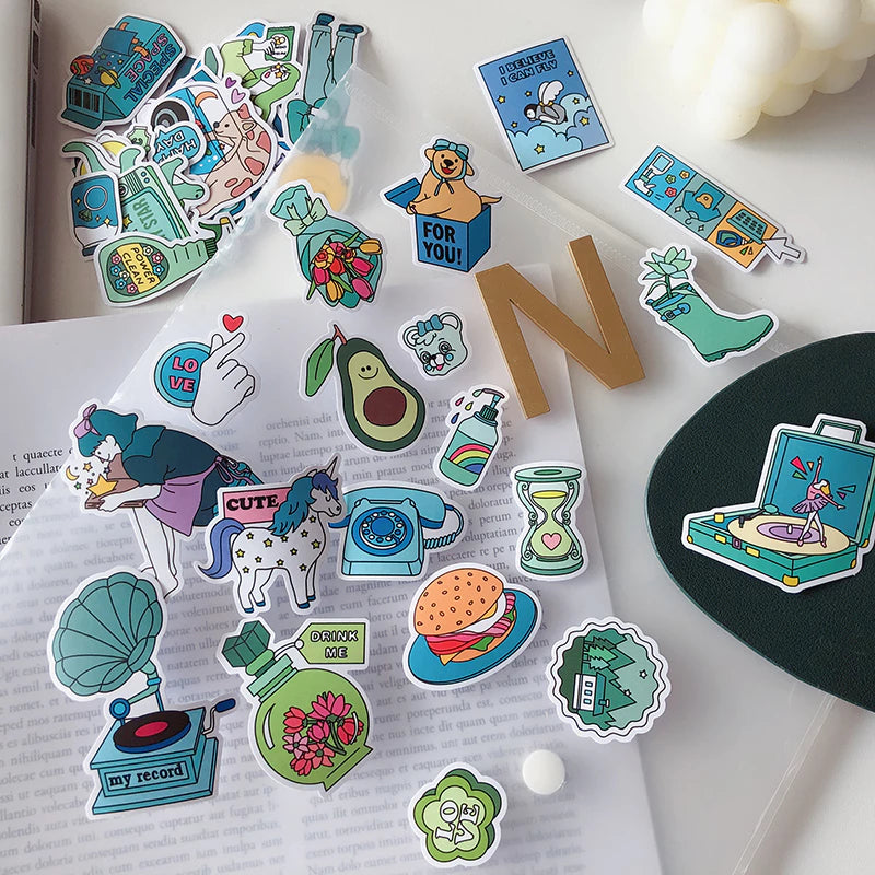 Set of 50/60/72pcs Multiple Type Sticker Waterproof to Decorate Suitcase, Phone, Ipad, Latop