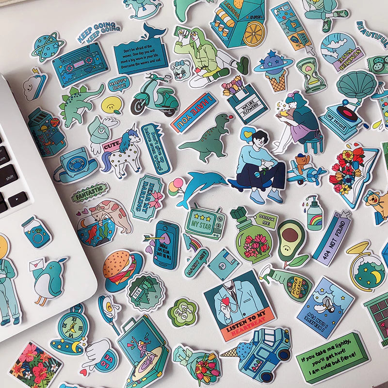 Set of 50/60/72pcs Multiple Type Sticker Waterproof to Decorate Suitcase, Phone, Ipad, Latop