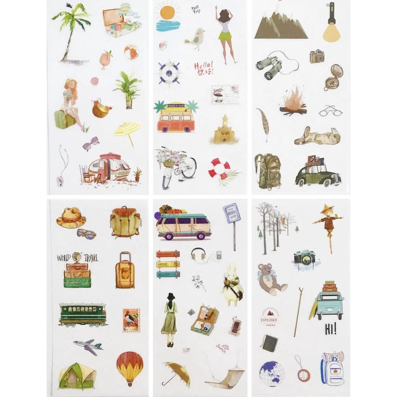 Set of 6 Washi Sticker Sheets