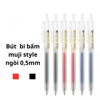 Muji Style Gel Ink Pen Matte Body 0.5mm - Press Button
