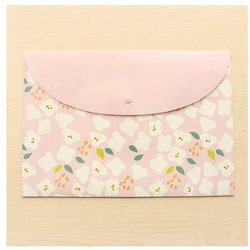 A4 Durable Folder Snap Floral File Bag Paper Document