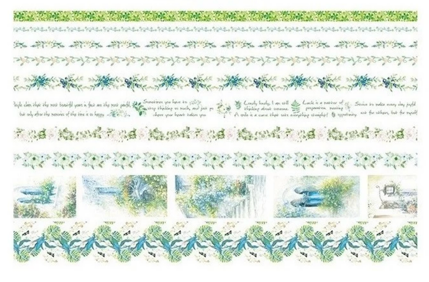 Set of Washi Tape with Colorful Flowers