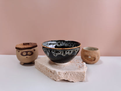 Dual-Tone Dripping Glaze Chawan