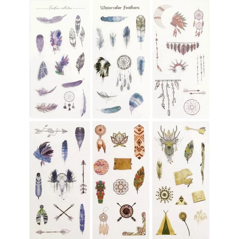 Set of 6 Washi Sticker Sheets