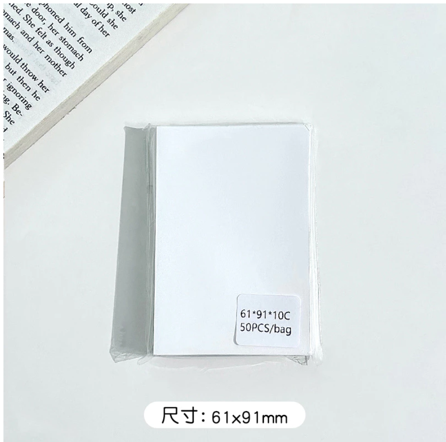 Set of 100 Sleeves for Lomo cards, Playing cards, Idol Photo cards 61x91mm
