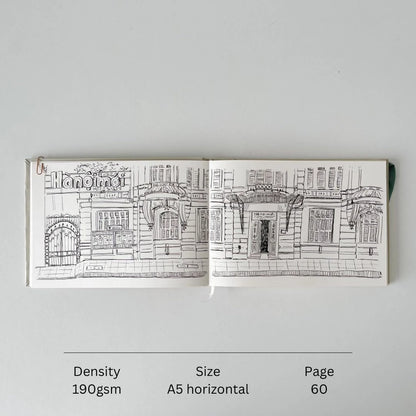 Sketchbook A5 Horizontal 190gsm Drawing Panorama Pencil Sketch 60 Pages