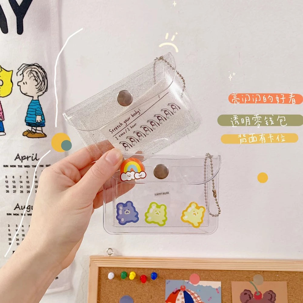 Mini Transparent Card Wallet For Students