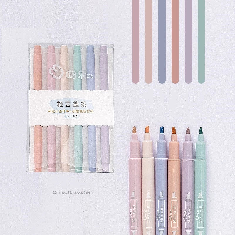 6 Cute and Lovely Pastel Colors Highlighter Pen Set