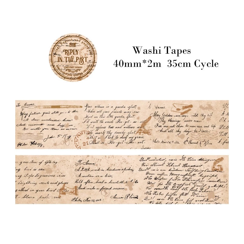 200cm Time Past Series Vintage Plant Flower Butterfly Label Washi Tape