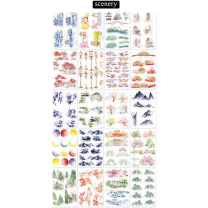 Set of 30 - 50 A5 Stickers with Classical Landscape Theme