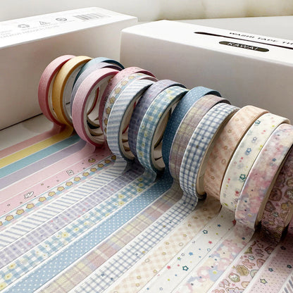 20 Rolls/ Box Vintage Smooth Tape and Vintage Paper Tape Ledger Tape Creative DIY Decoration