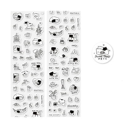 1 Roll Minimalist and Adorable Cat Decorative Tape