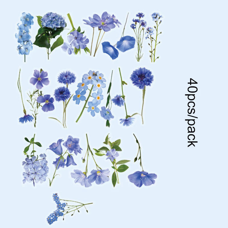 Romantic Flowers And Trees DIY Sticker Set Early Morning PET Stickers - 40pcs