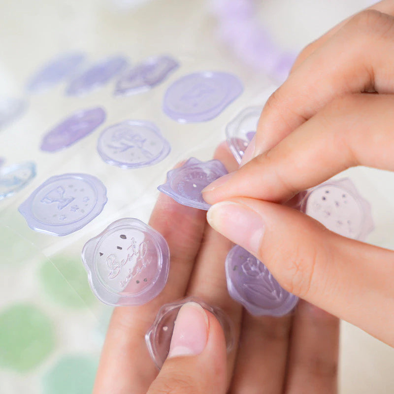 Wax Stamps Inspired Clear Stickers for Envelopes and Journals - 18 pcs/ pack