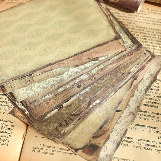 50 Pages Scrapbook Material Decorative Paper, Vintage Pattern Vintage Crafts