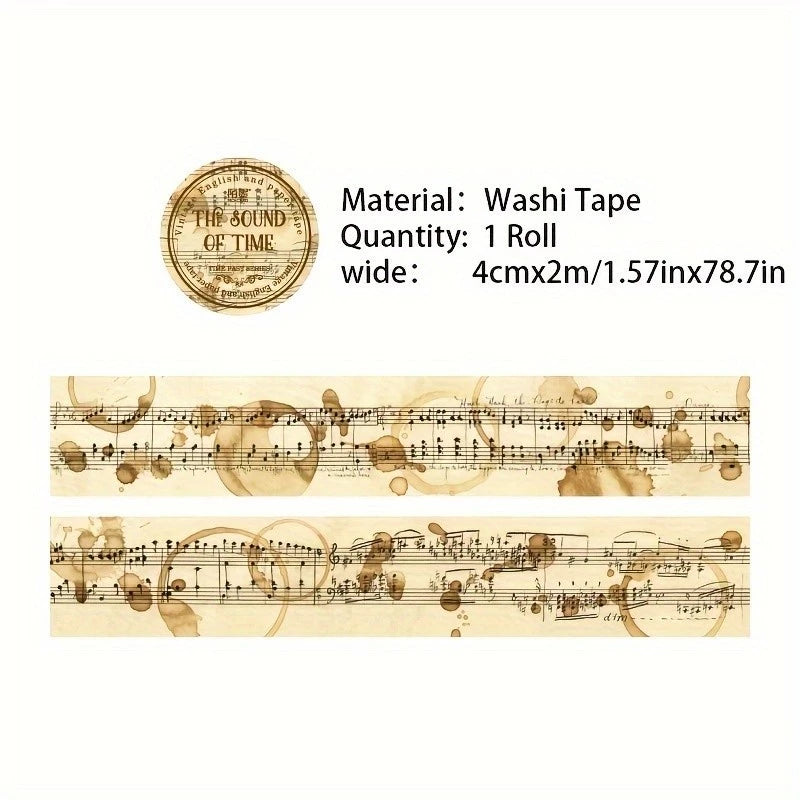 200cm Time Past Series Vintage Plant Flower Butterfly Label Washi Tape