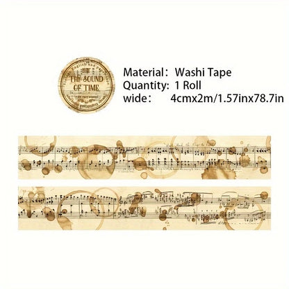 200cm Time Past Series Vintage Plant Flower Butterfly Label Washi Tape