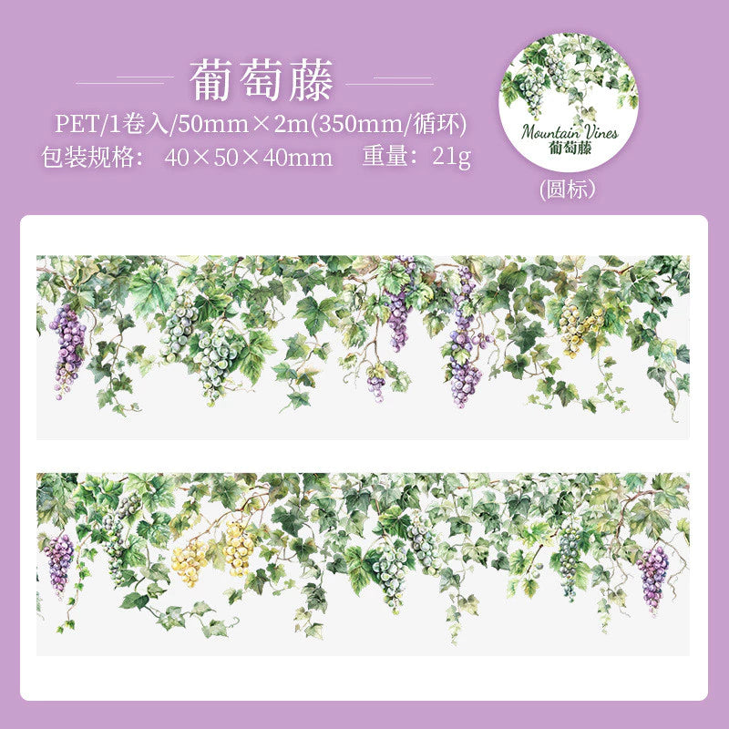 Set Mountain Vines Plants Decorative Washi Tape