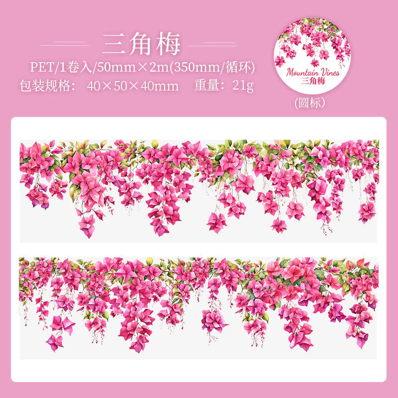 Set Mountain Vines Plants Decorative Washi Tape