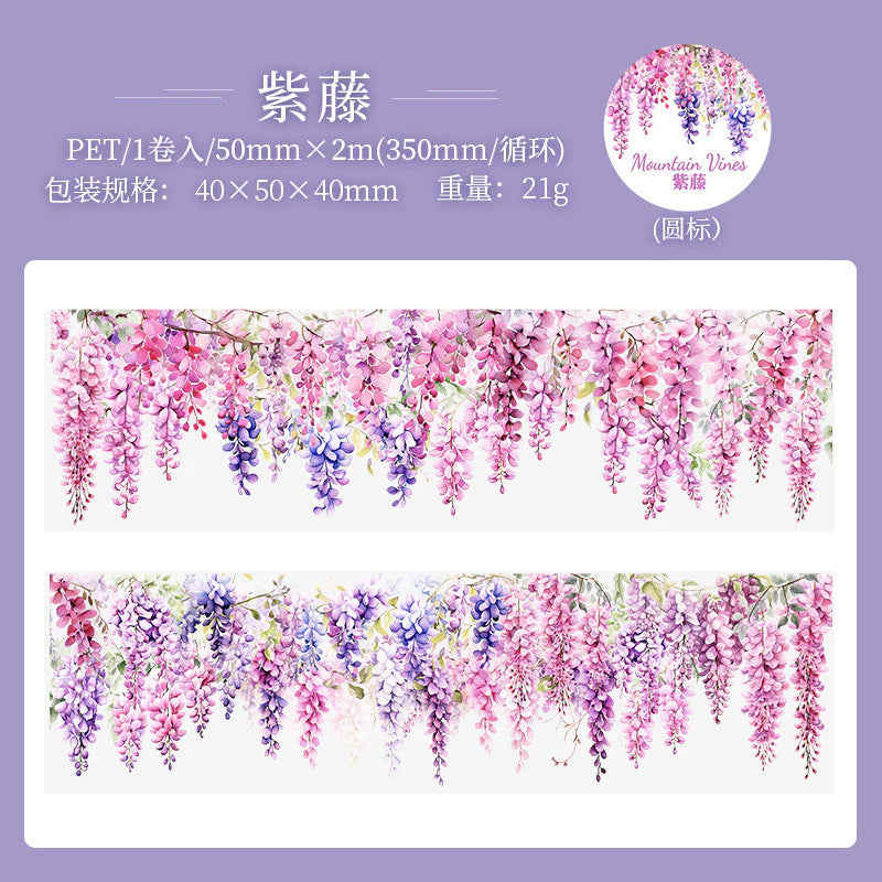 Set Mountain Vines Plants Decorative Washi Tape