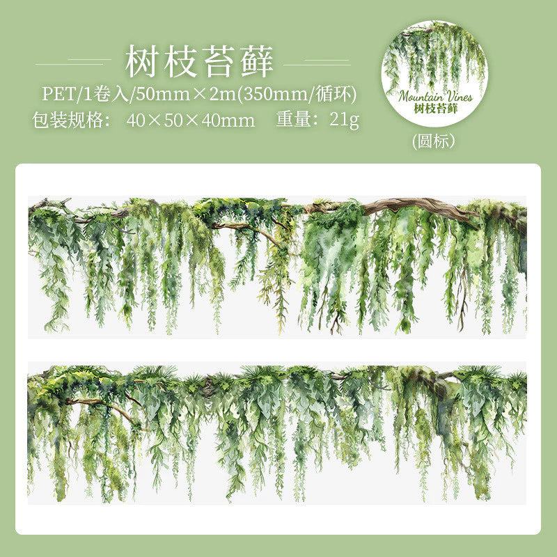 Set Mountain Vines Plants Decorative Washi Tape