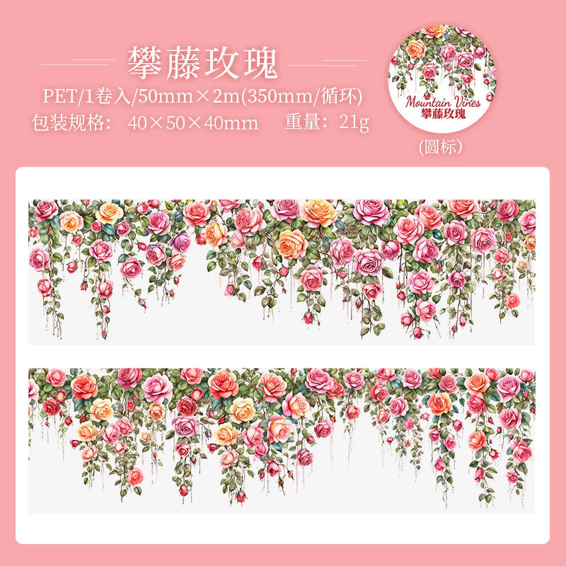 Set Mountain Vines Plants Decorative Washi Tape