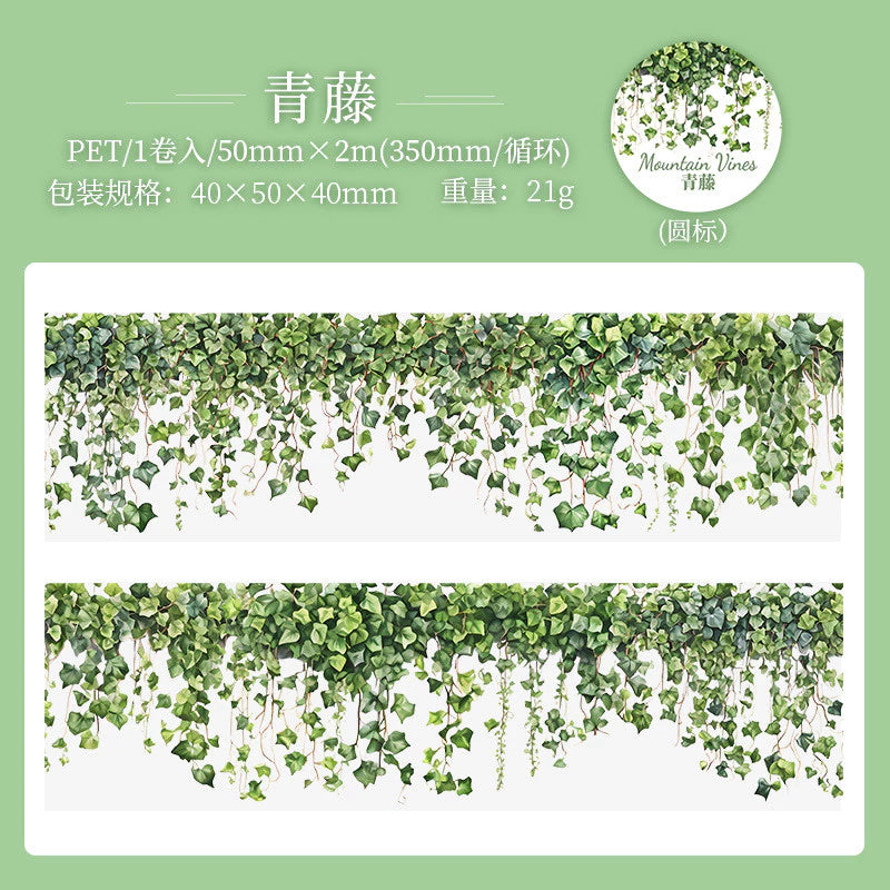 Set Mountain Vines Plants Decorative Washi Tape