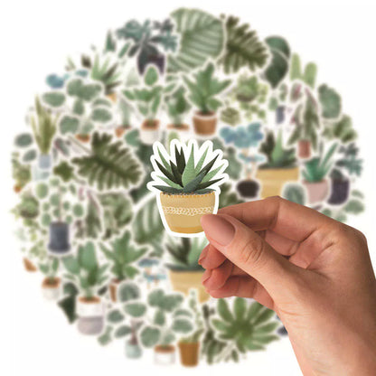Set of 45pcs Gorgeous Boxed Stickers – Vintage Flowers, Mushrooms, Clock Vintage, Green Trees