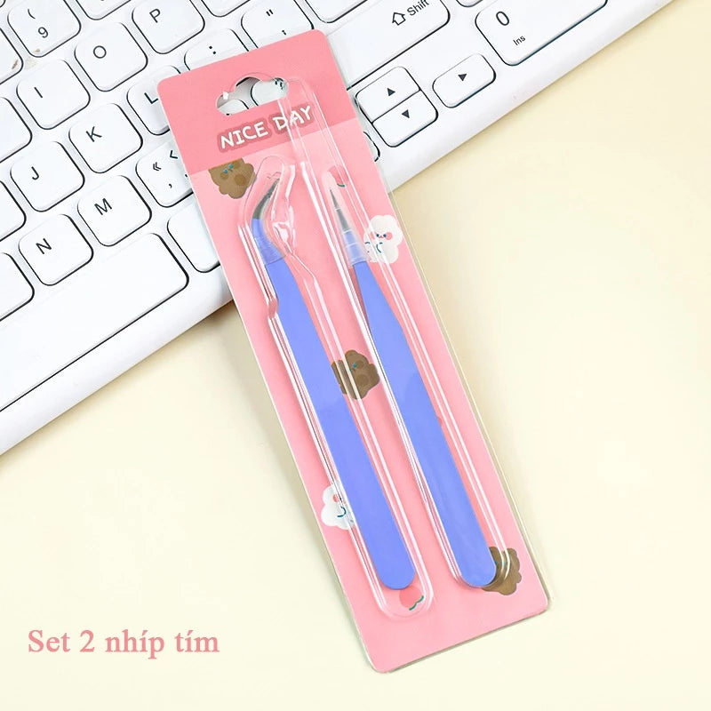 Set of 2 Colorful and Convenient Sticker Tweezers