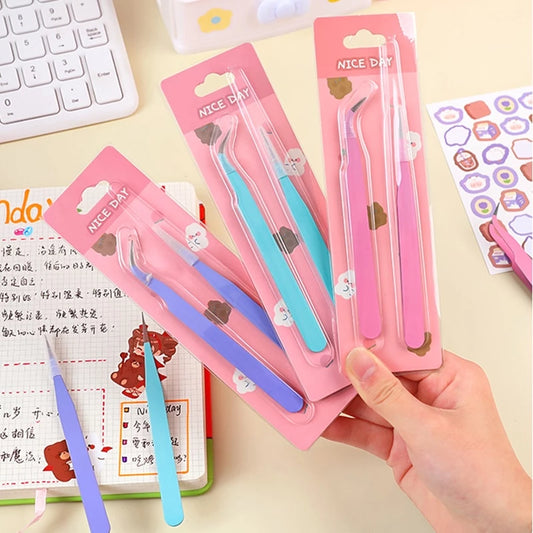 Set of 2 Colorful and Convenient Sticker Tweezers