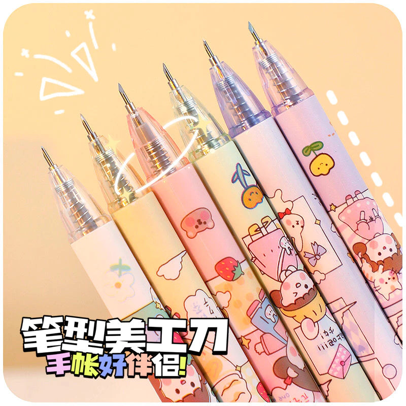 Unboxing Metallic Paper Cutter Pen, Many Cute Sticker Designs