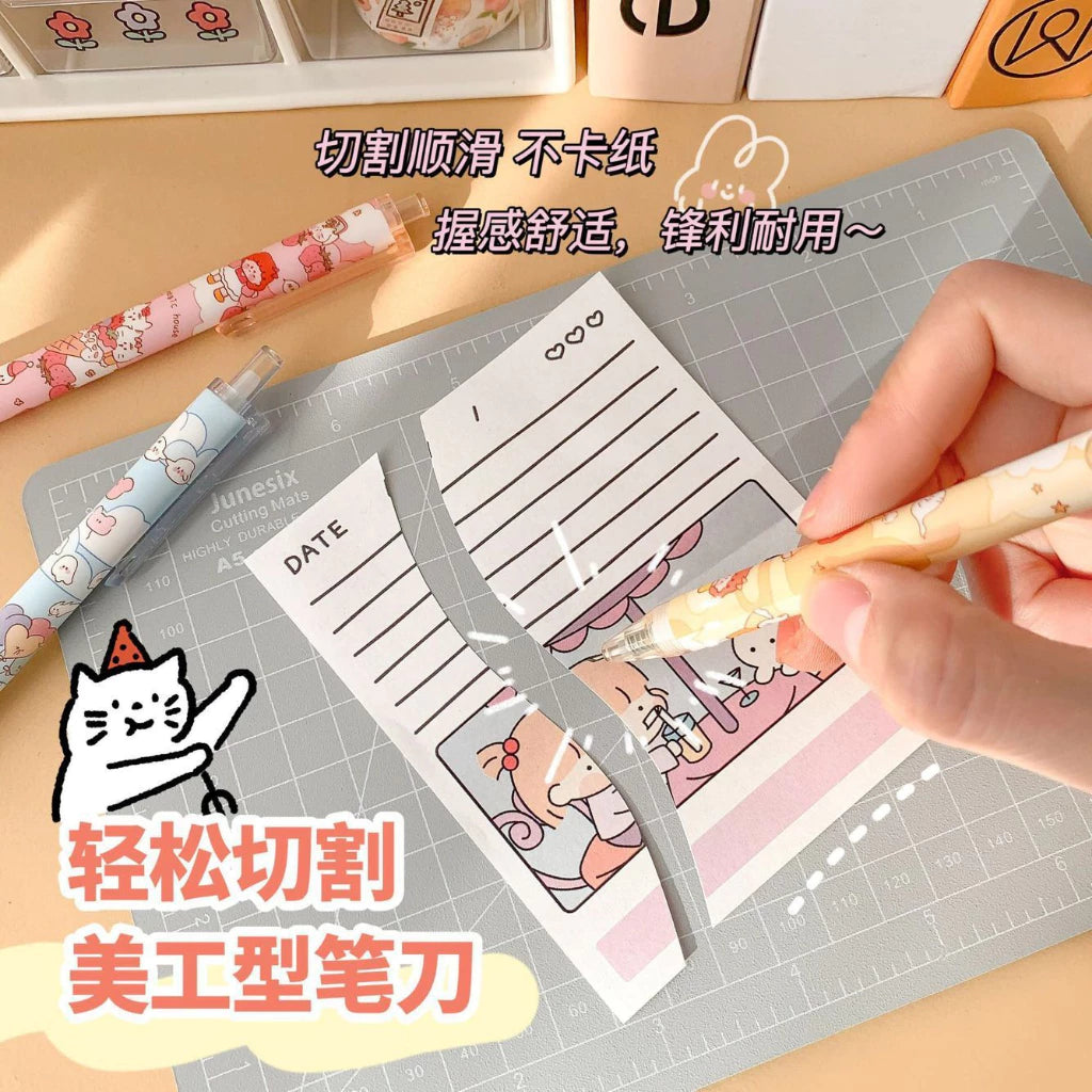 Unboxing Metallic Paper Cutter Pen, Many Cute Sticker Designs