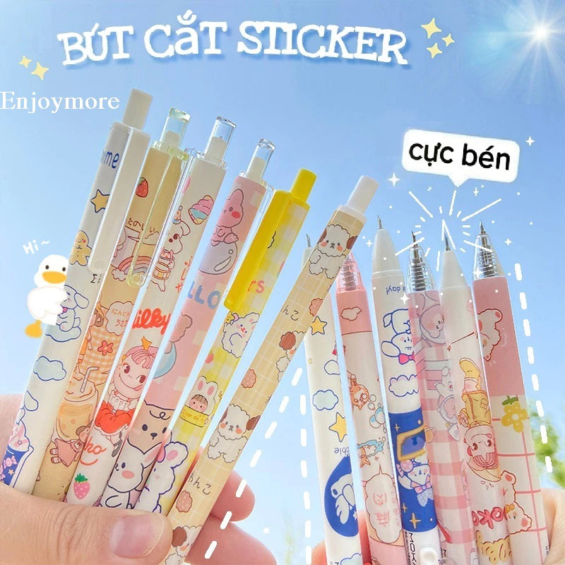 Unboxing Metallic Paper Cutter Pen, Many Cute Sticker Designs